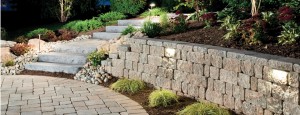 retaining wall, landscape design, paver patio